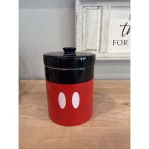 Disney Mickey Mouse Red Black Kitchen Collector Cookie Canister Jar with Lid